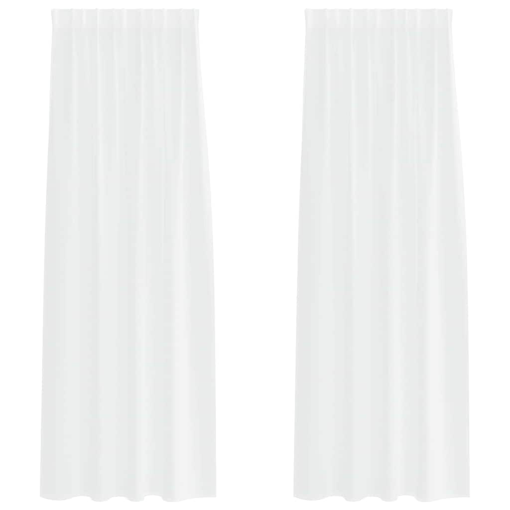 Tenda in Velo con tende 2 pcs Bianco 260 x 140 cm Poliestere