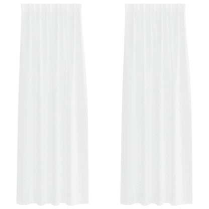 Tenda in Velo con tende 2 pcs Bianco 260 x 140 cm Poliestere
