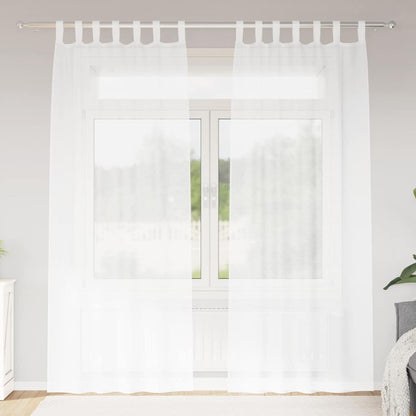 Tenda in Velo con tende 2 pcs Bianco 260 x 140 cm Poliestere
