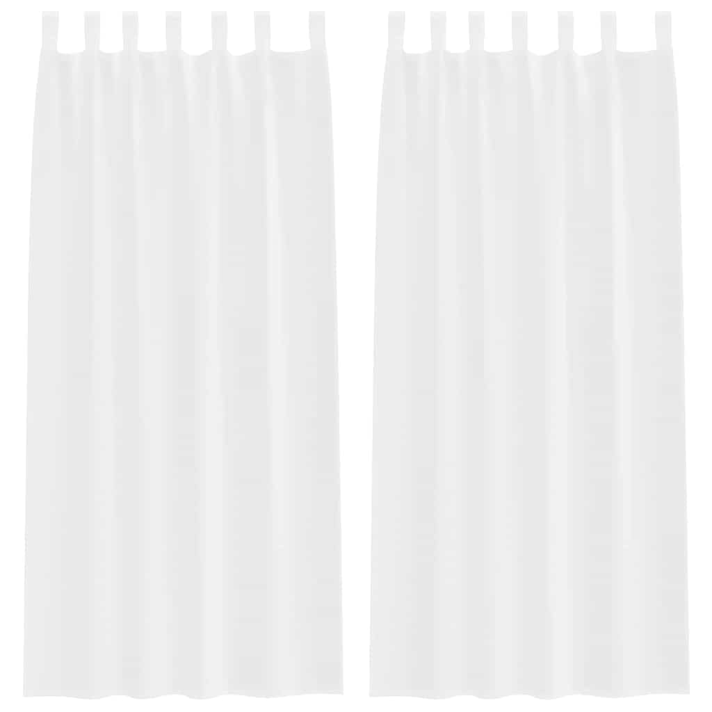 Tenda in Velo con tende 2 pcs Bianco 260 x 140 cm Poliestere