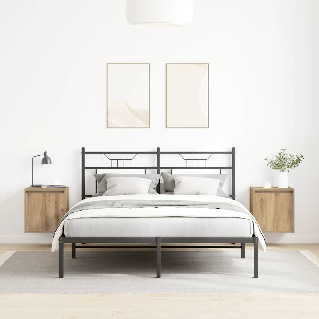 Comodini a Muro 2 pz Rovere Artigianale 38x34x40 cm