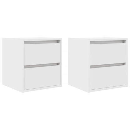 Comodini a Muro 2 pz Bianchi 38x34x40 cm