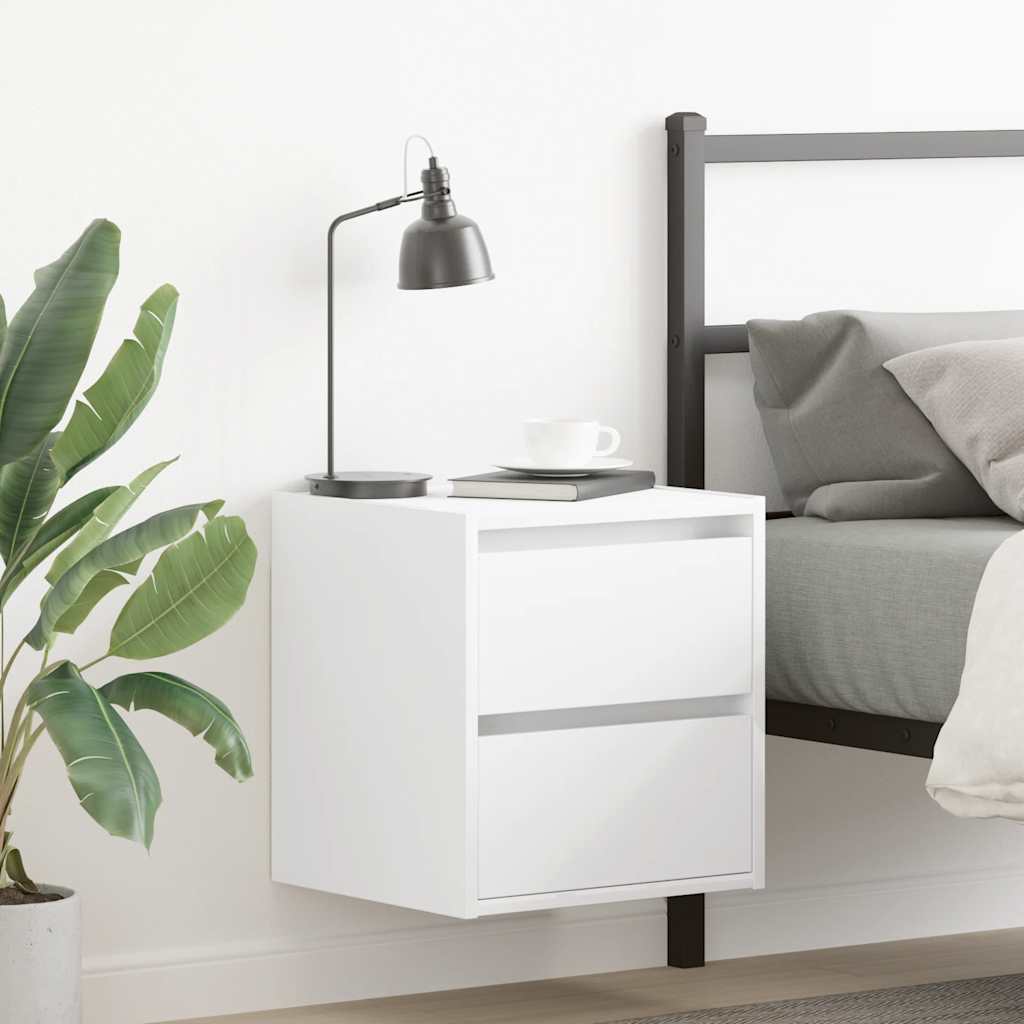 Comodini a Muro 2 pz Bianchi 38x34x40 cm