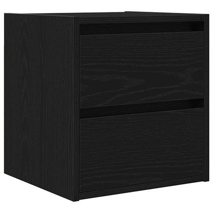 Comodino a Muro Rovere Nero 38x34x40 cm