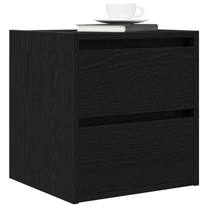 Comodino a Muro Rovere Nero 38x34x40 cm