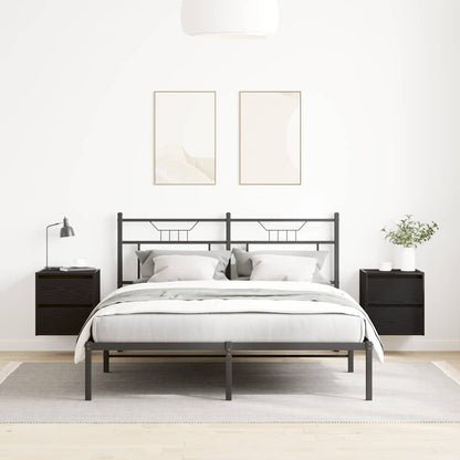 Comodini a Muro 2 pz Rovere Nero 38x34x40 cm