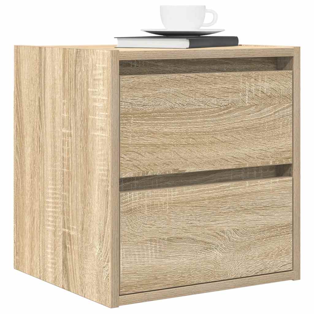 Comodino a Muro Rovere Sonoma 38x34x40 cm
