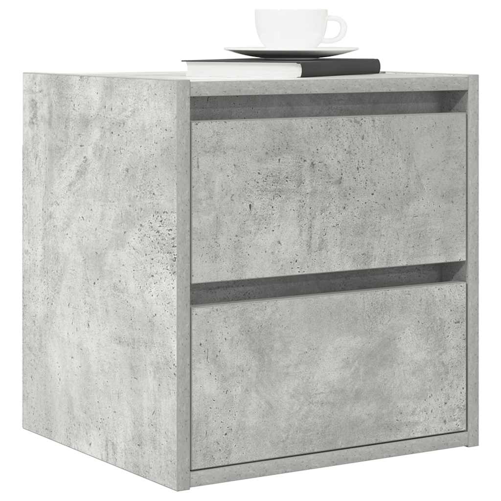 Comodini a Muro 2 pz Grigio Cemento 38x34x40 cm
