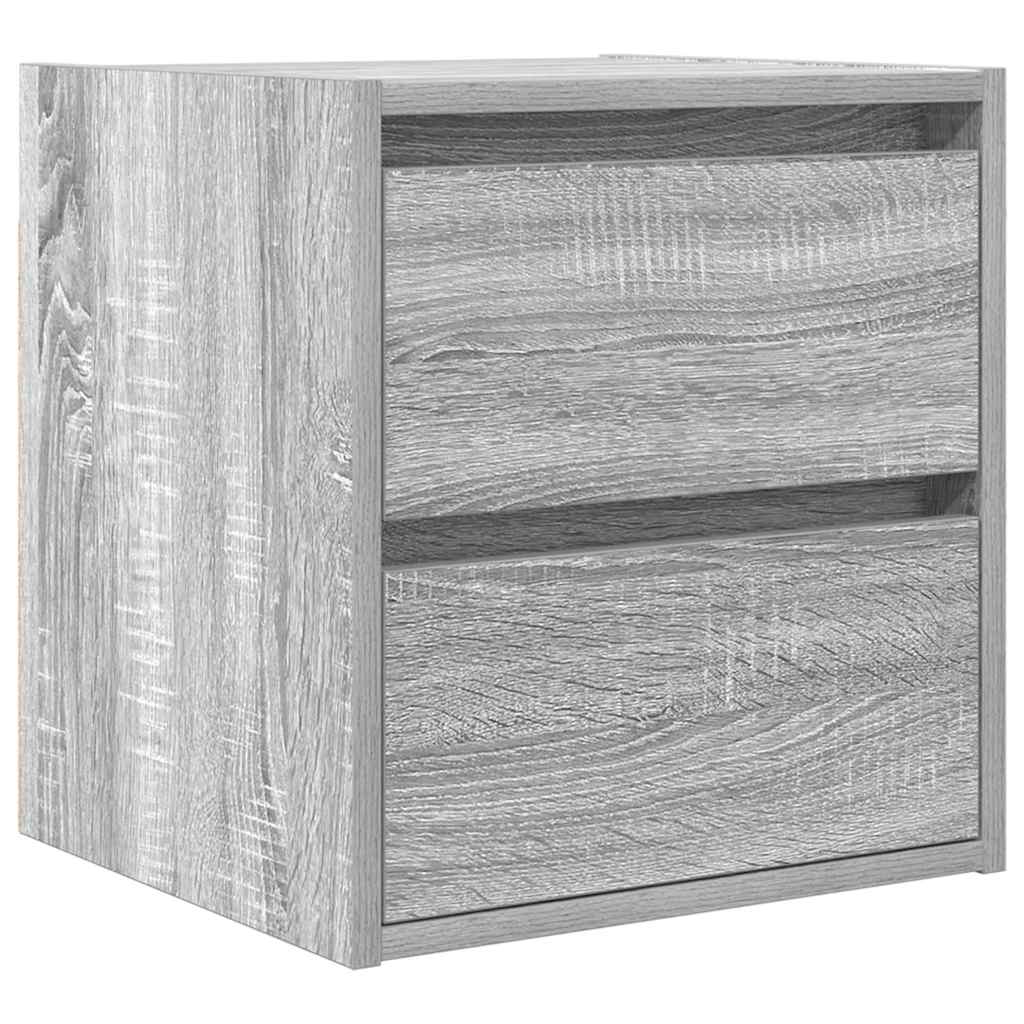 Comodino a Muro Grigio Sonoma 38x34x40 cm