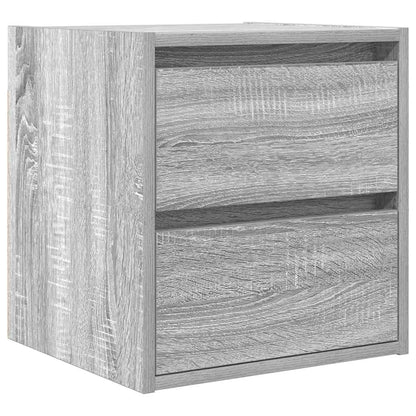 Comodino a Muro Grigio Sonoma 38x34x40 cm