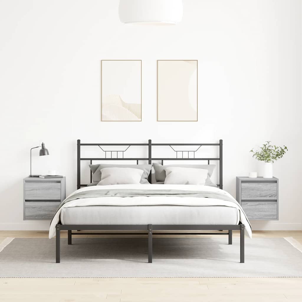 Comodini a Muro 2 pz Grigio Sonoma 38x34x40 cm