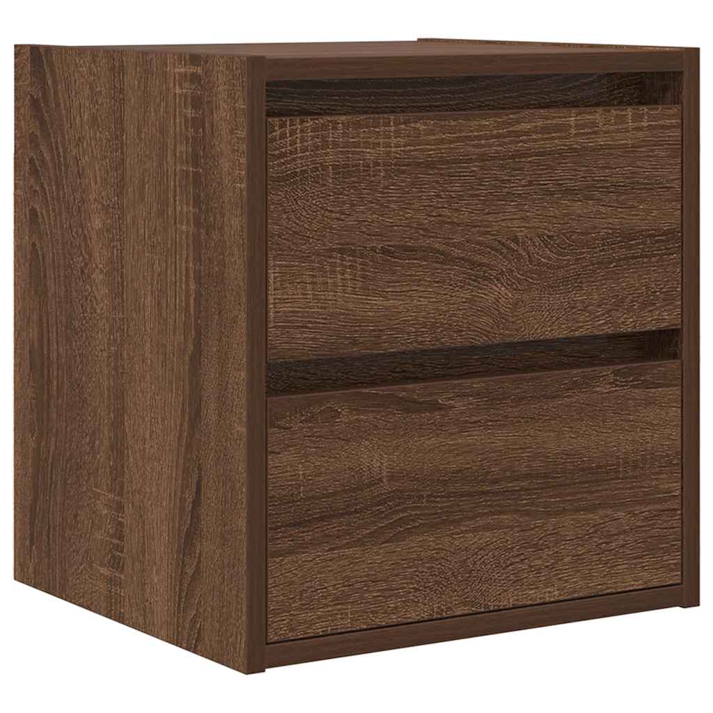 Comodino a Muro Rovere Marrone 38x34x40 cm