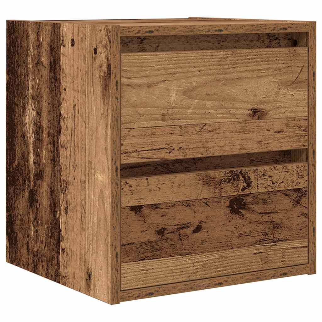 Comodino a Muro Legno Antico 38x34x40 cm