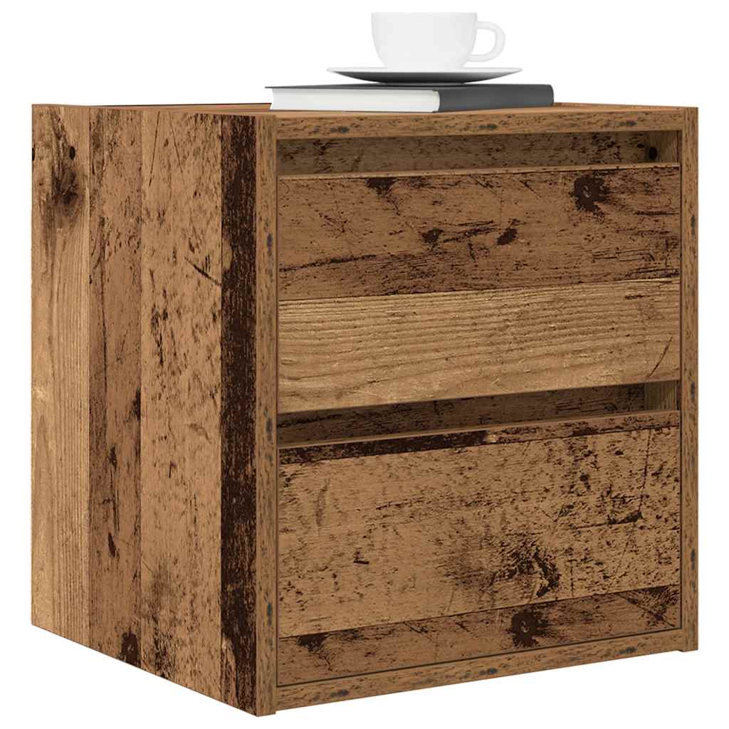 Comodino a Muro Legno Antico 38x34x40 cm
