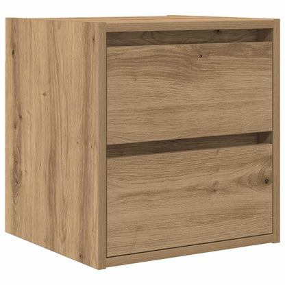 Comodino a Muro Rovere Artigianale 38x34x40 cm