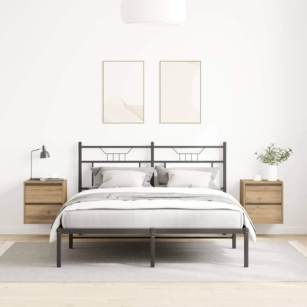 Comodini a Muro 2 pz Rovere Artigianale 38x34x40 cm