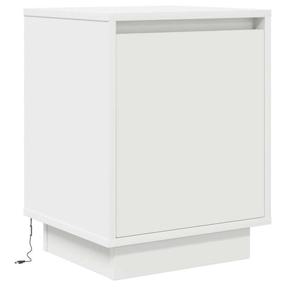 Comodino con Luci a LED Bianco 38x34x50 cm