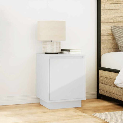 Comodino con Luci a LED Bianco 38x34x50 cm