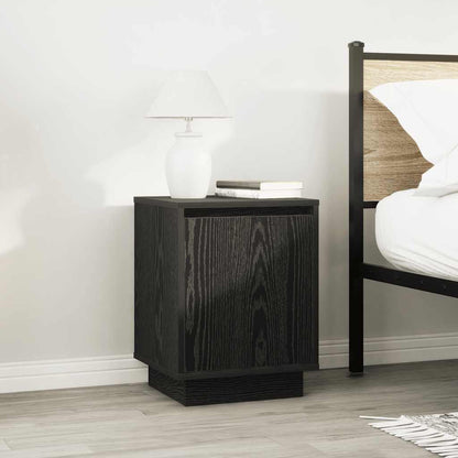 Comodino con Luci LED Nero 38x34x50 cm