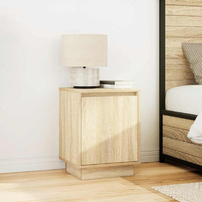 Comodini con Luci a LED 2 pz Rovere Sonoma 38x34x50 cm