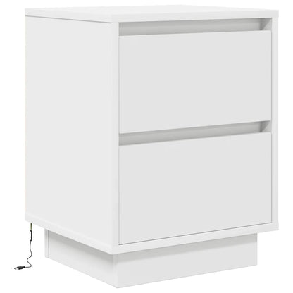 Comodino con Luci a LED Bianco 38x34x50 cm
