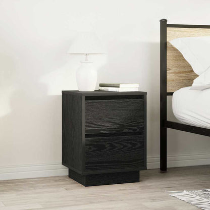 Comodini con Luci LED 2 pz Nero 38x34x50 cm