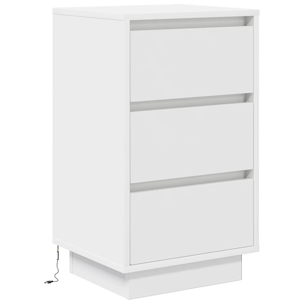 Comodini con Luci LED Bianco 38x34x65 cm