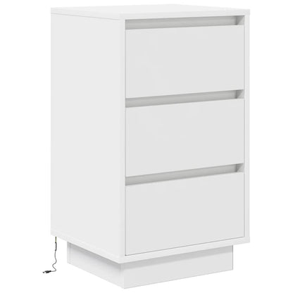 Comodini con Luci LED Bianco 38x34x65 cm