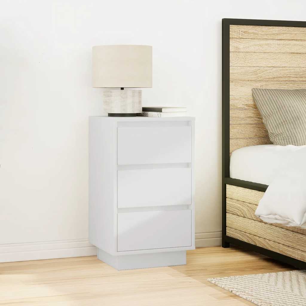 Comodini con Luci LED Bianco 38x34x65 cm