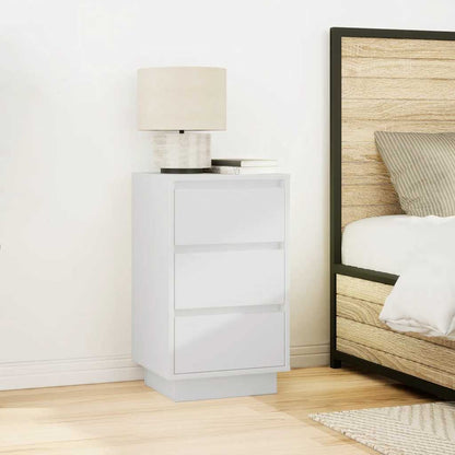 Comodini con Luci LED Bianco 38x34x65 cm