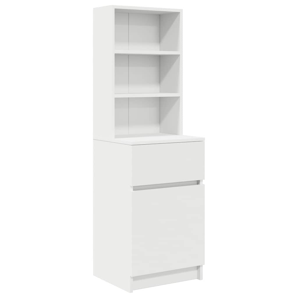 Comodino Bianco 39x35x125 cm in Legno Multistrato