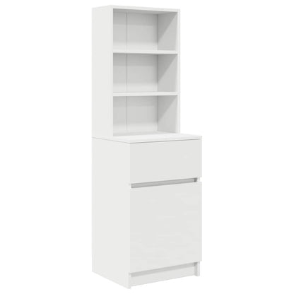 Comodino Bianco 39x35x125 cm in Legno Multistrato