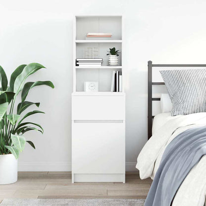 Comodino Bianco 39x35x125 cm in Legno Multistrato