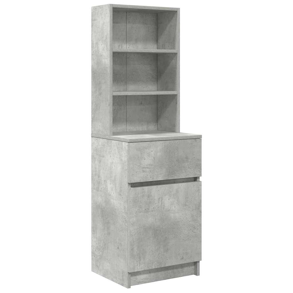 Comodino Grigio Cemento 39x35x125 cm in Legno Multistrato