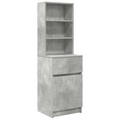 Comodino Grigio Cemento 39x35x125 cm in Legno Multistrato