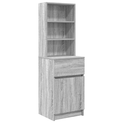 Comodino Grigio Sonoma 39x35x125 cm in Legno Multistrato