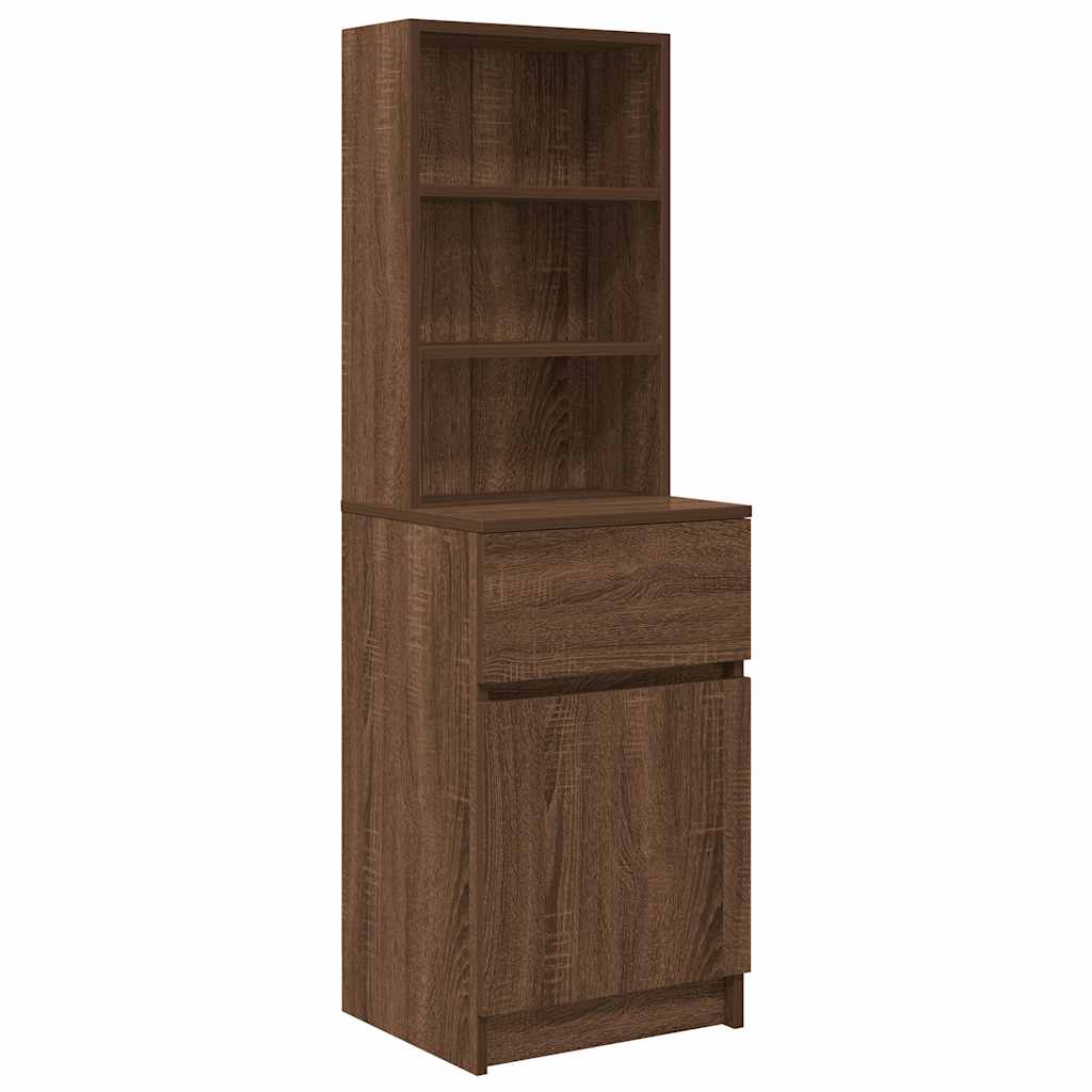 Comodino Rovere Marrone 39x35x125 cm in Legno Multistrato