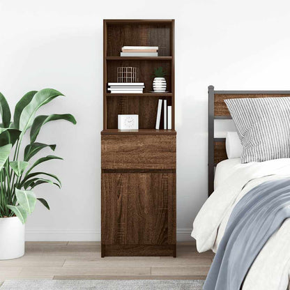 Comodino Rovere Marrone 39x35x125 cm in Legno Multistrato