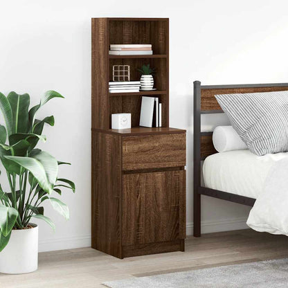 Comodino Rovere Marrone 39x35x125 cm in Legno Multistrato