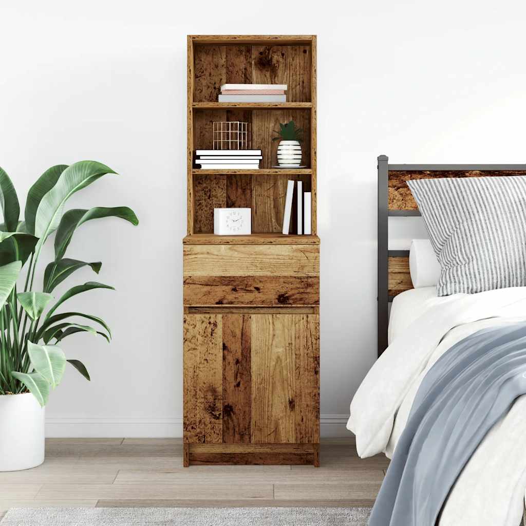 Comodino Legno Antico 39x35x125 cm in Legno Multistrato