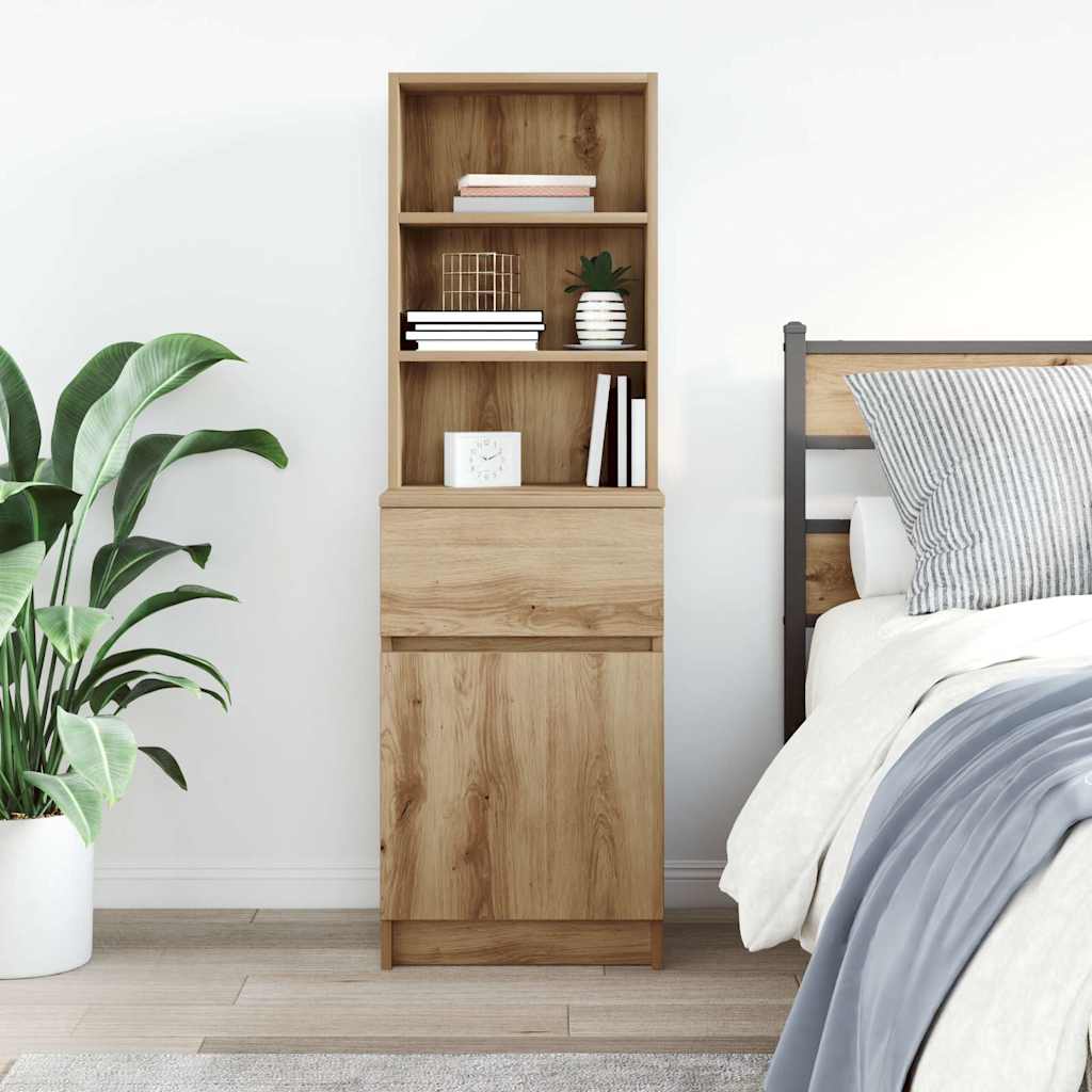 Comodino Rovere Artigianale 39x35x125 cm in Legno Multistrato
