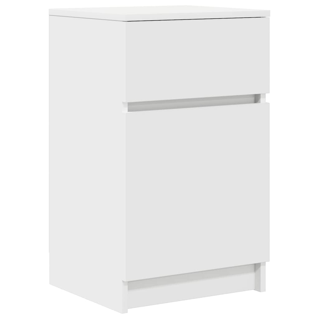 Comodino Bianco 39x35x65 cm in Legno Multistrato