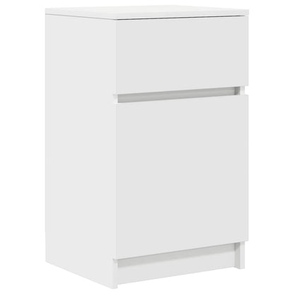 Comodino Bianco 39x35x65 cm in Legno Multistrato