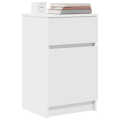 Comodino Bianco 39x35x65 cm in Legno Multistrato