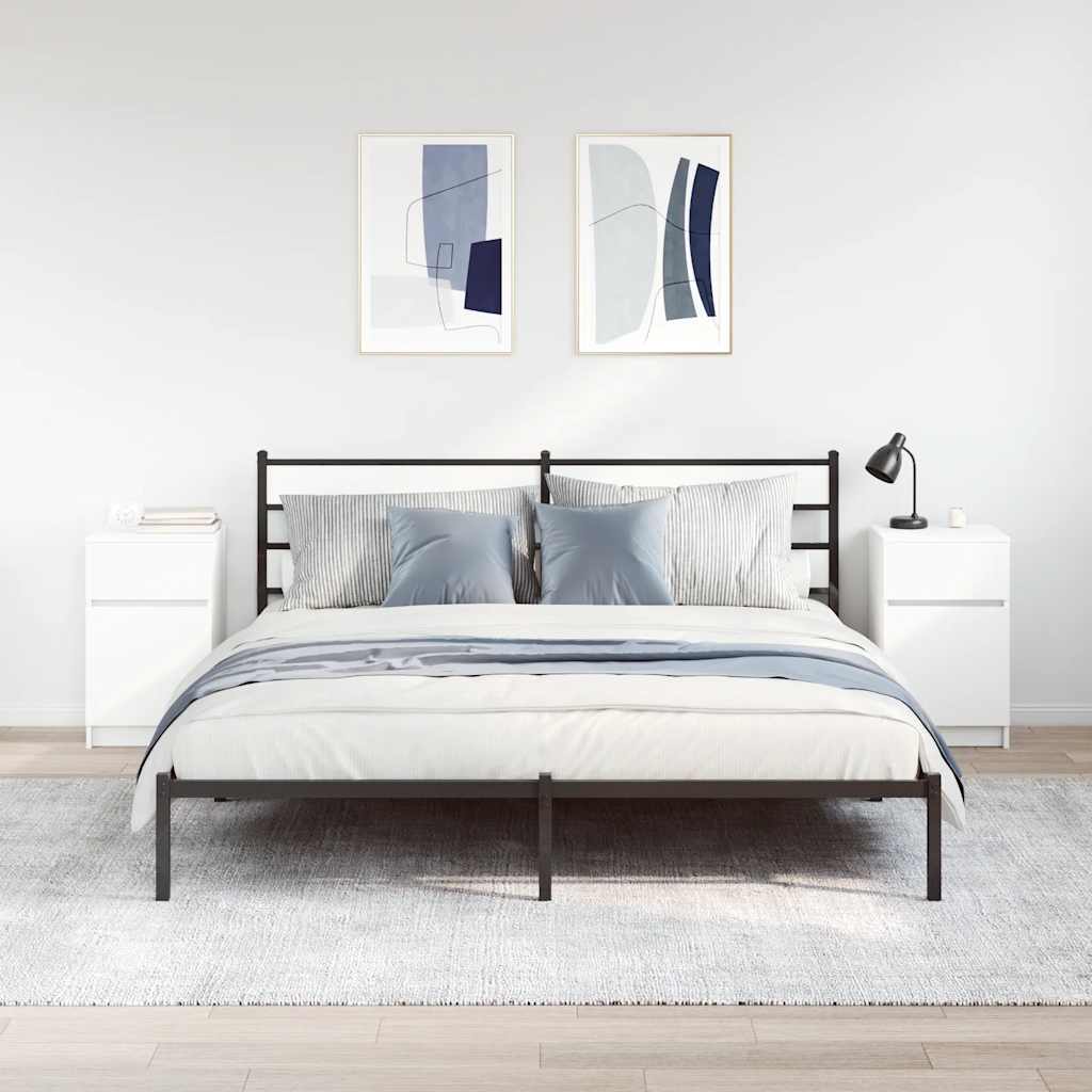 Comodini 2 pz Bianchi 39x35x65 cm in Legno Multistrato