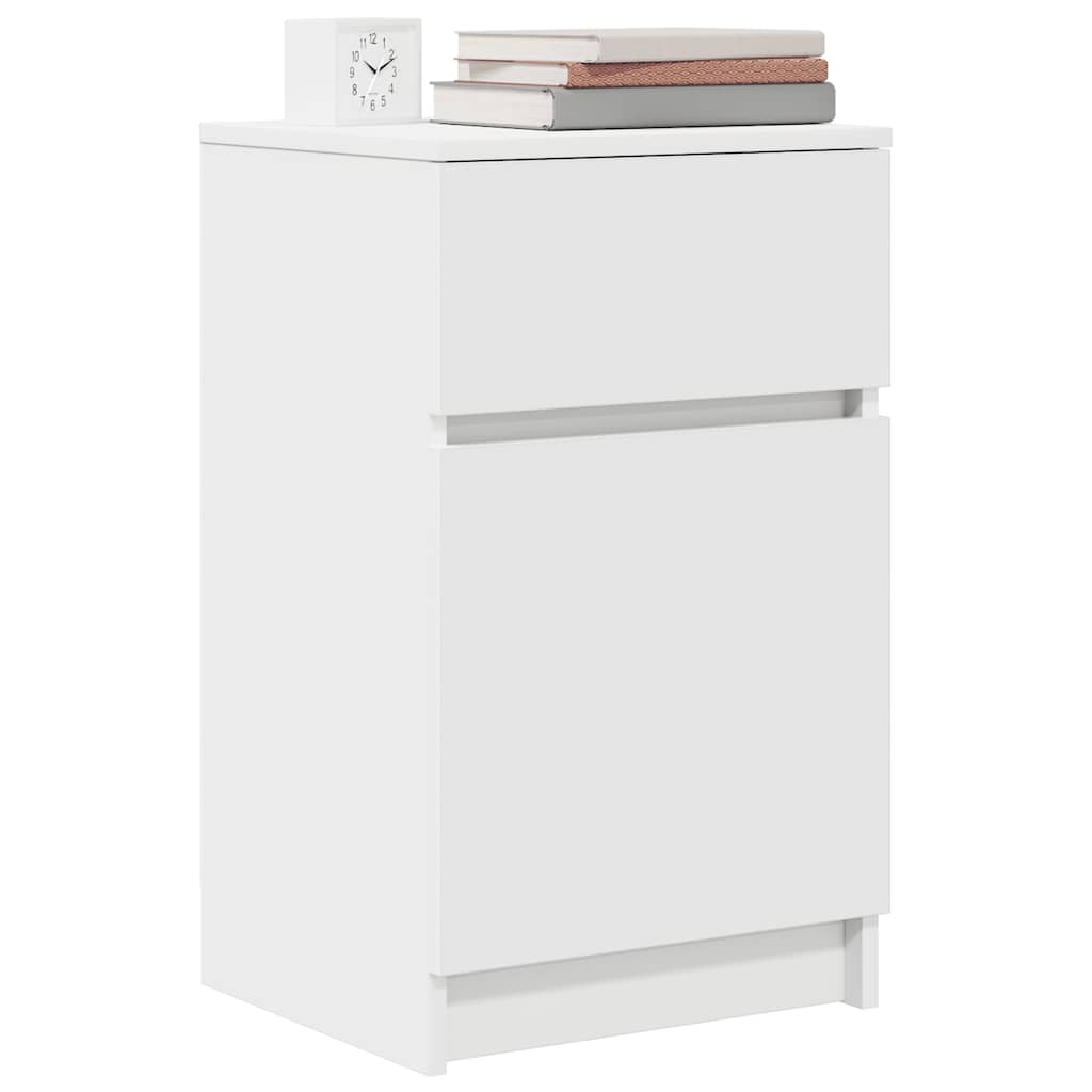 Comodini 2 pz Bianchi 39x35x65 cm in Legno Multistrato