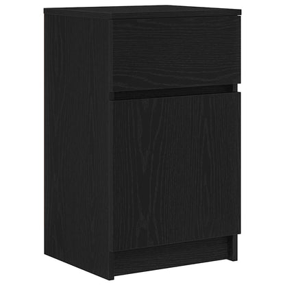 Comodino Nero 39x35x65 cm in Legno Multistrato