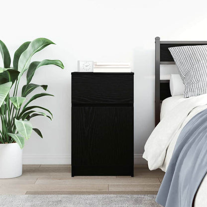 Comodino Nero 39x35x65 cm in Legno Multistrato