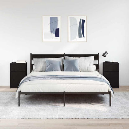 Comodini 2pz Neri 39x35x65 cm in Legno Multistrato