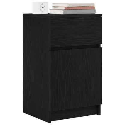 Comodini 2pz Neri 39x35x65 cm in Legno Multistrato